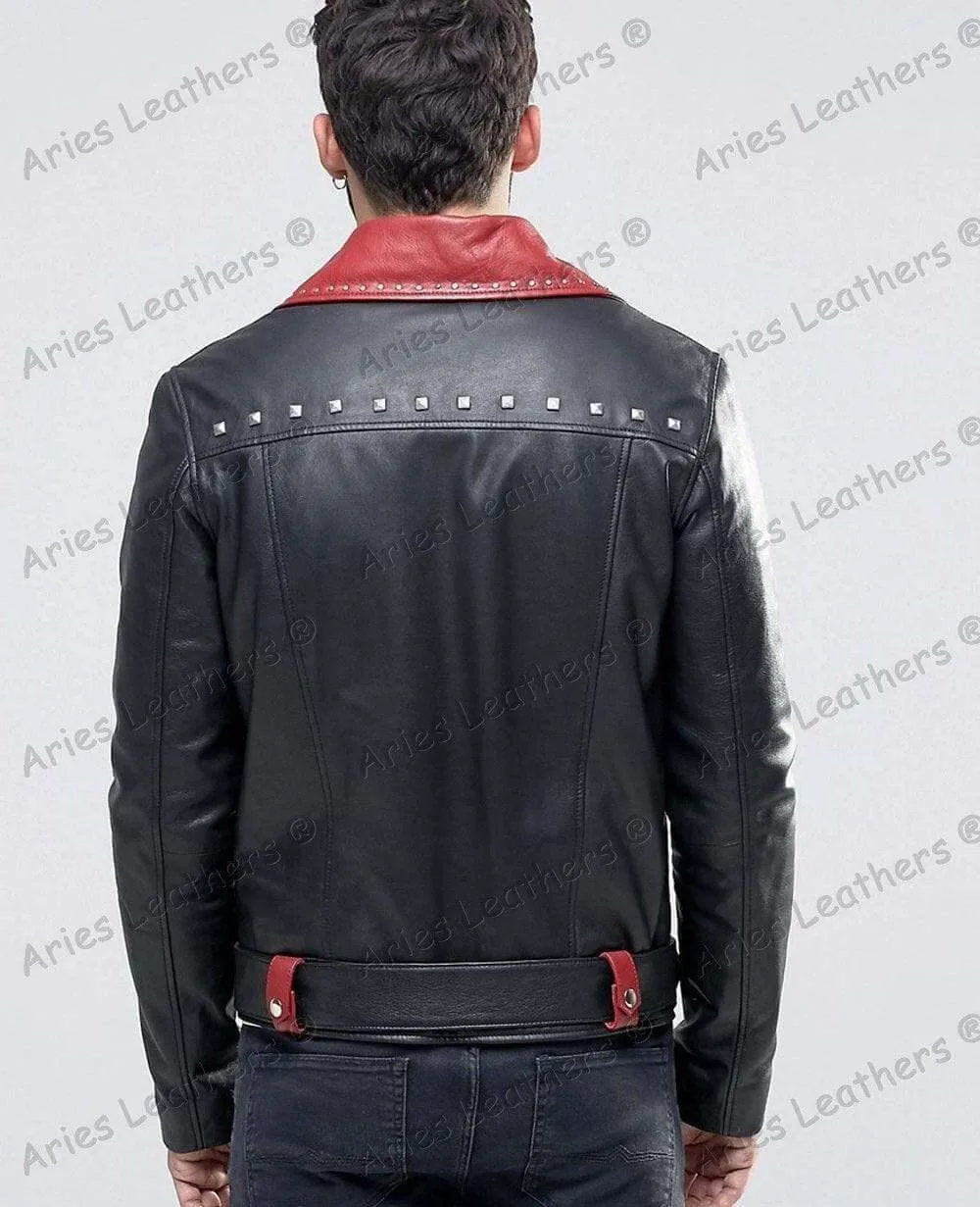 Genuine Lambskin Leather Beckham Black Biker jackets