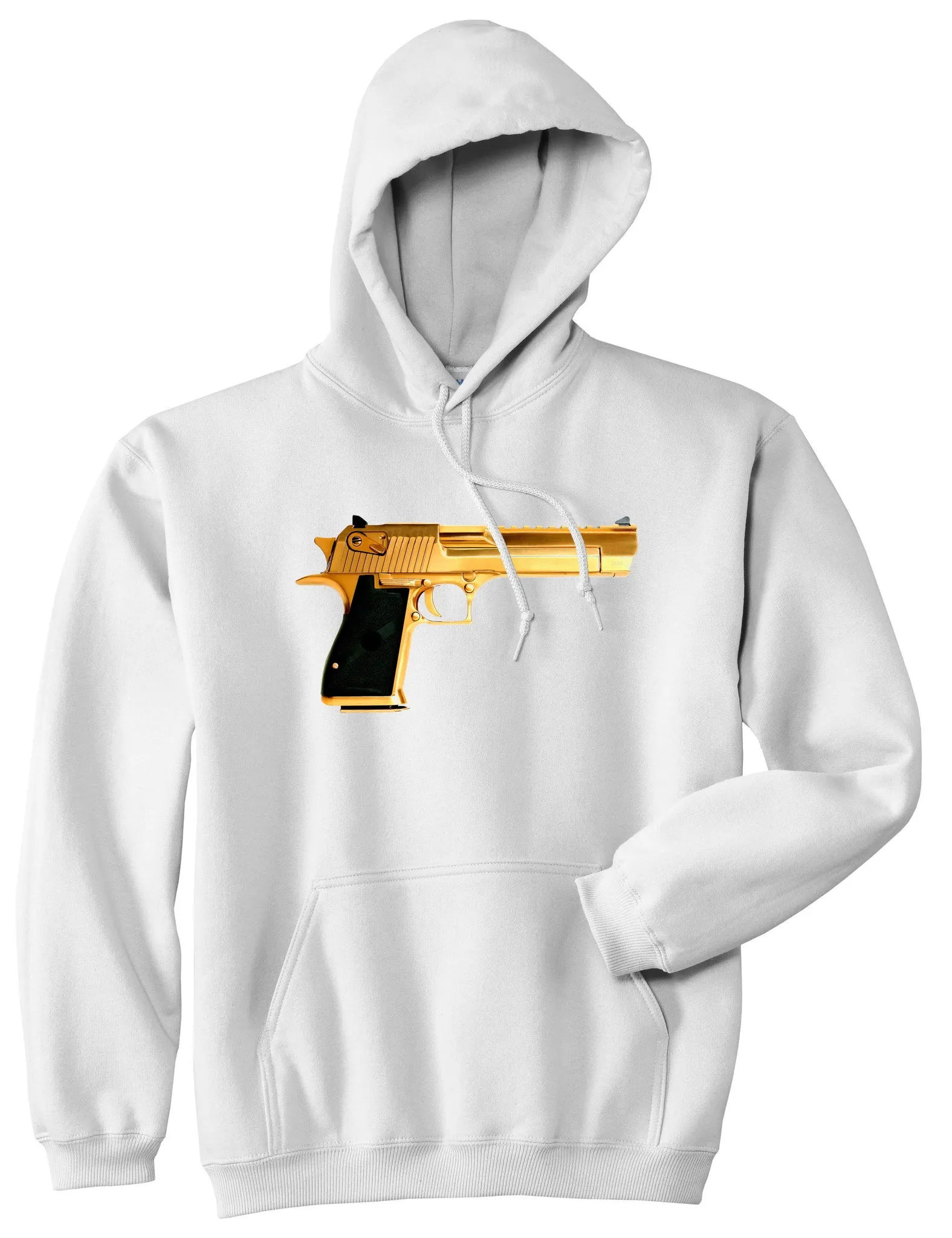 Gold Gun 9mm Revolver Chrome 45 Boys Kids Pullover Hoodie Hoody