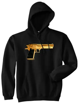 Gold Gun 9mm Revolver Chrome 45 Boys Kids Pullover Hoodie Hoody