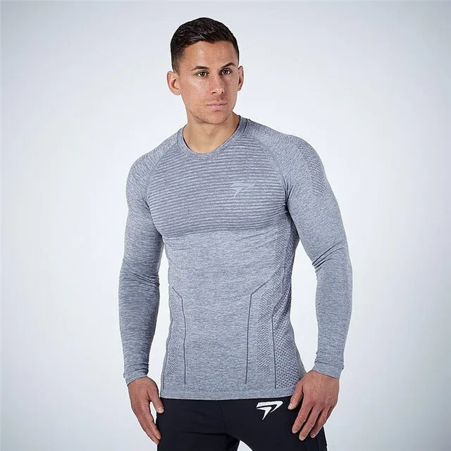 gymohyeah 2017 New Mens T Shirts Fashion O-Neck casual Long Sleeve T-Shirt Men Tight quick dry Fitness bodybuilding T-Shirts