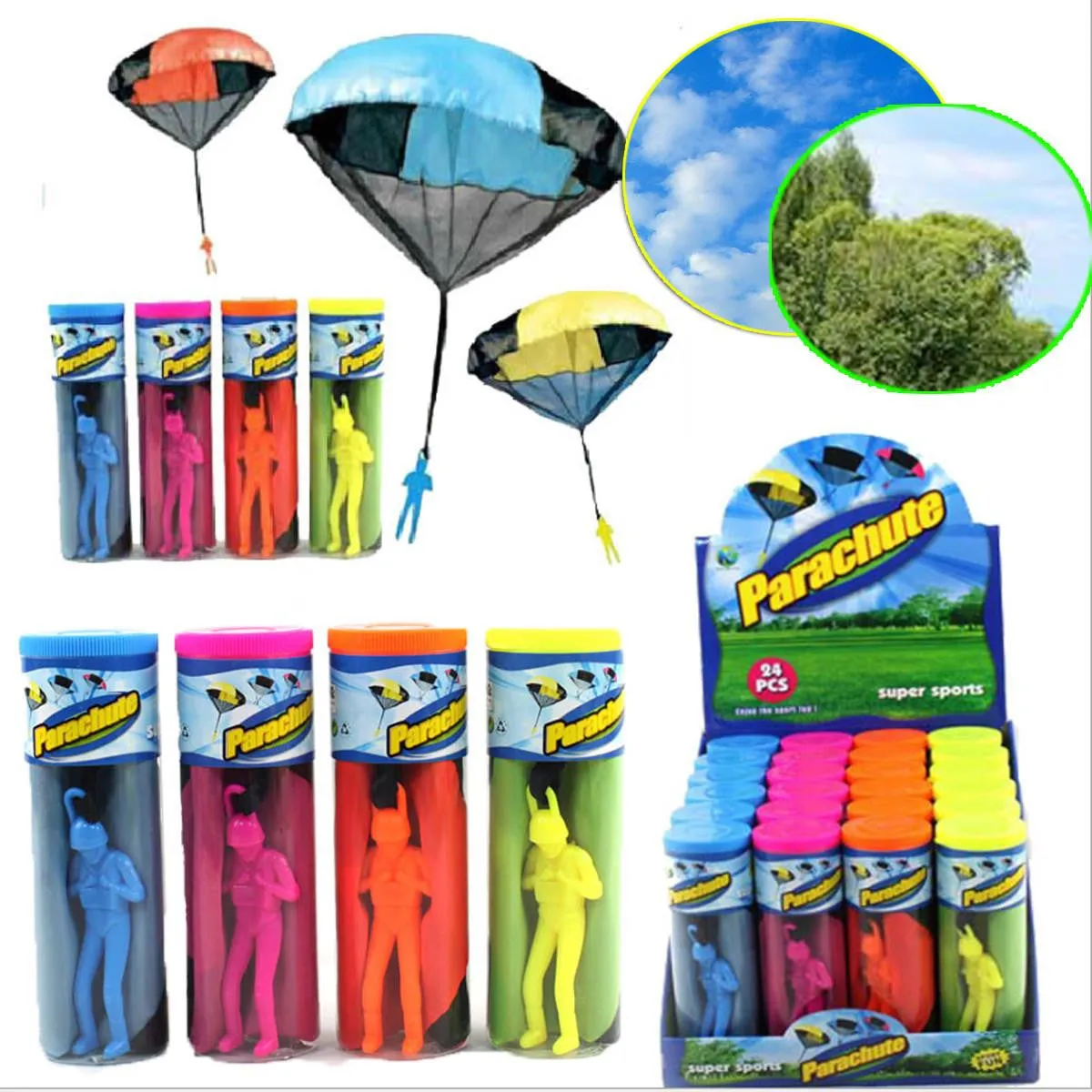 Hand Throwing  parachutes Kite kids mini play parachute soldier  toy Children's Educational Toys Kites free shipping