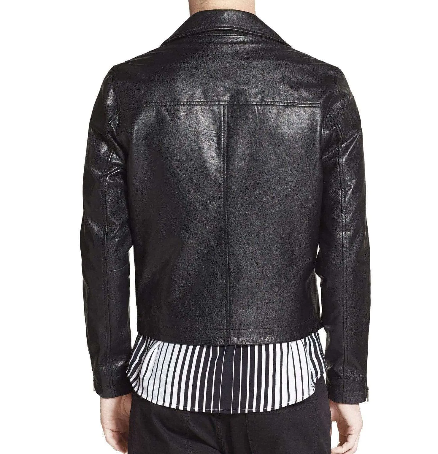 Handmade Mens Fashion Leather Biker Jacket