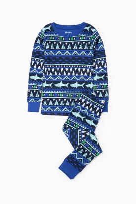 Hatley Fair Isle Shark Kids Pajama Set