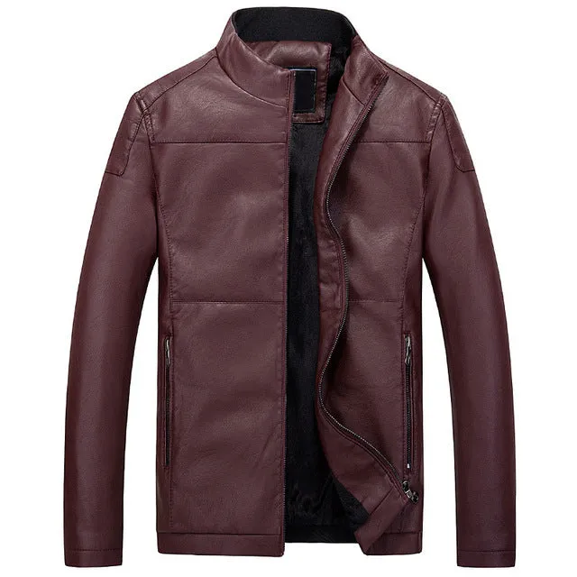 HEE GRAND New Leather Jackets For Men Windproof  Motorcycle Jacket