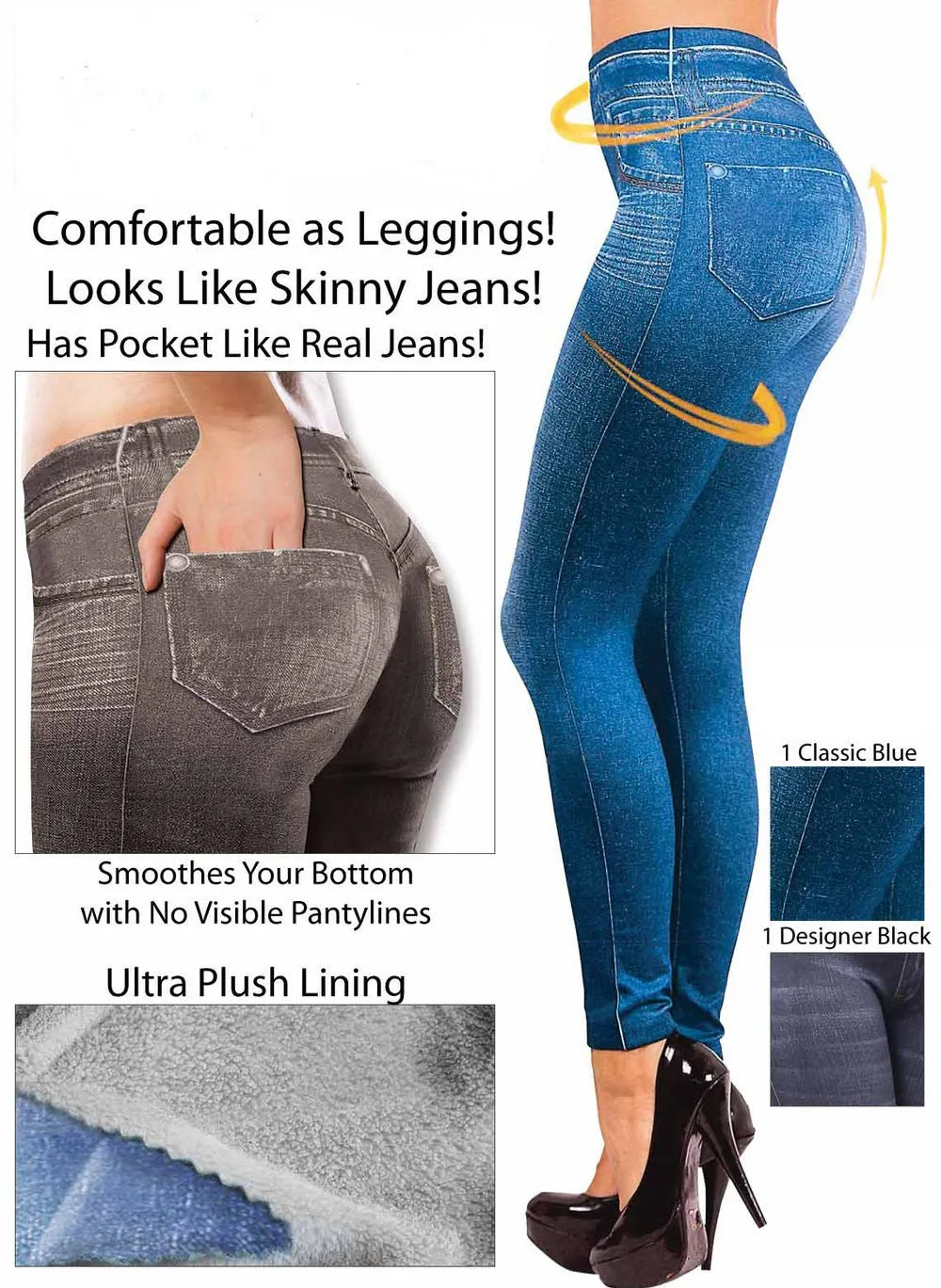 High Waisted Denim Leggings