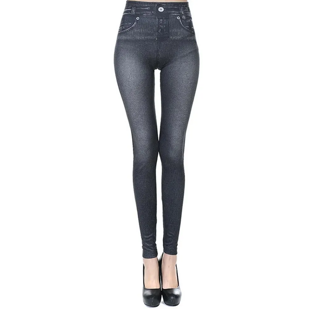 High Waisted Denim Leggings