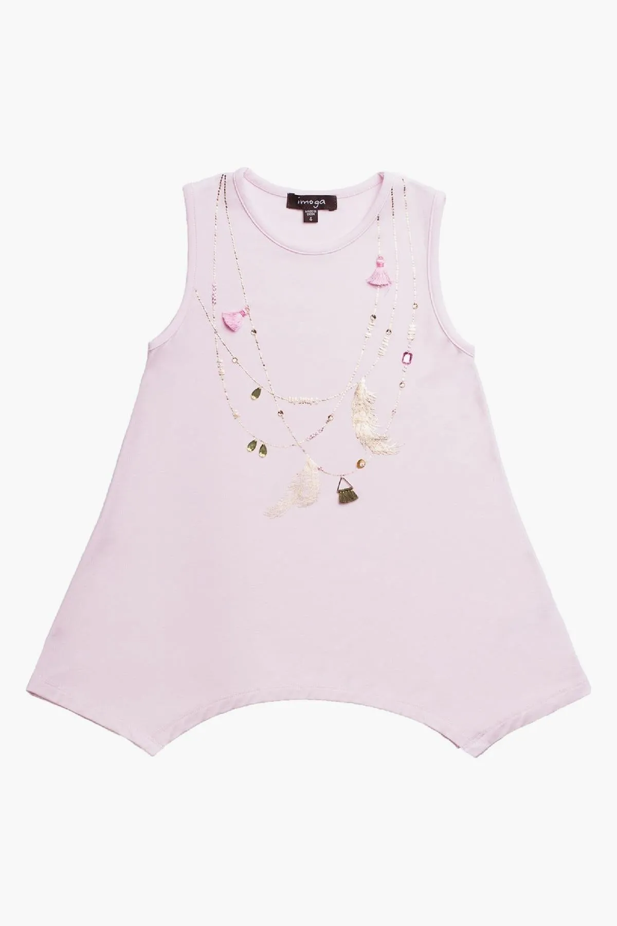 Imoga Beth Girls Tunic Top - Boho Pale Pink