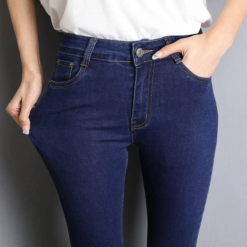 Jeans for Women Mom Jeans Woman High Elastic Stretch Jeans Washed Denim Pants