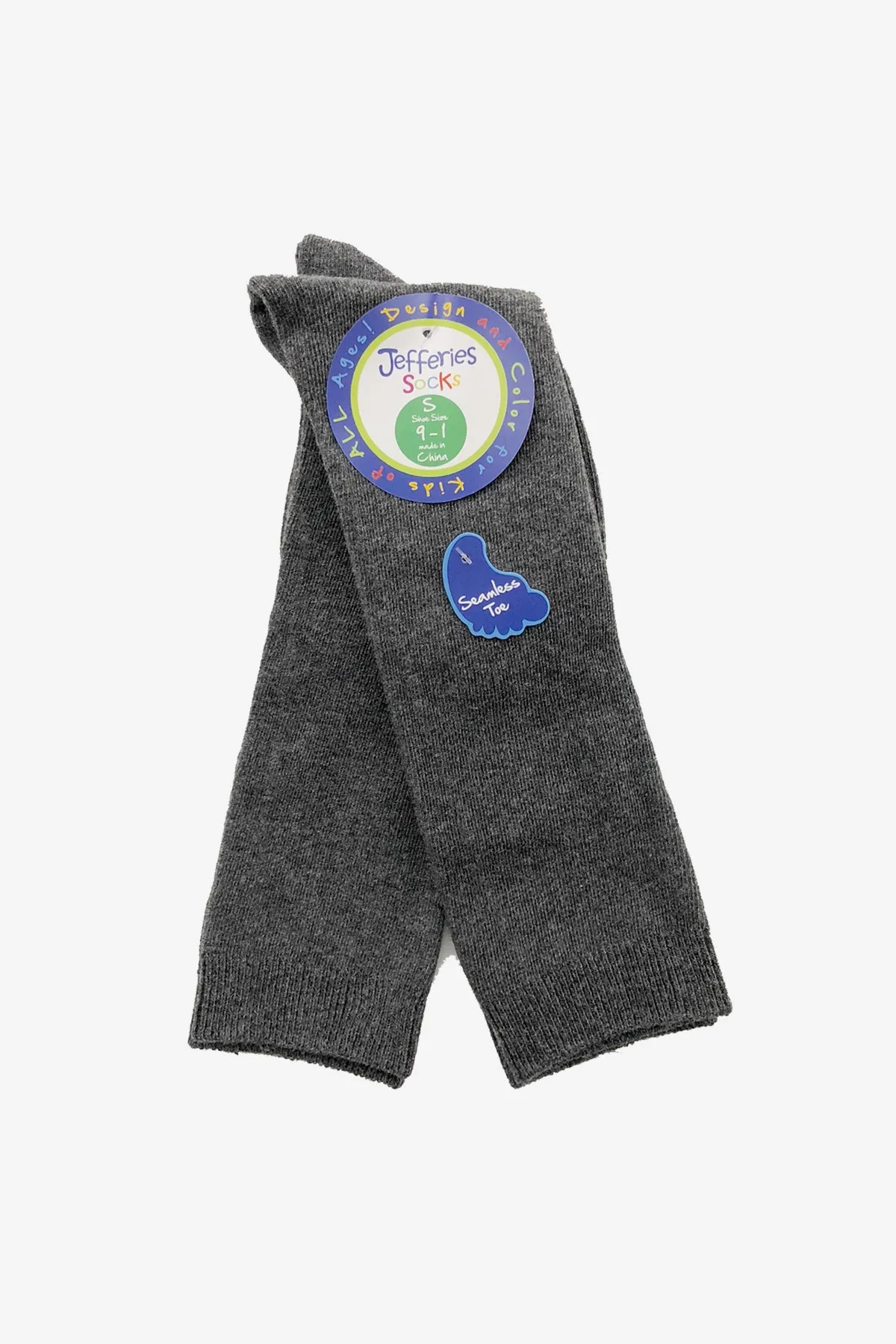 Jefferies Socks Knee High Kids Socks 2-pack - Charcoal