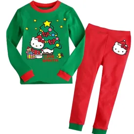 KC - Kids Cotton Pajamas: Hello Kitty long-sleeve set, cute cartoon design for autumn nights