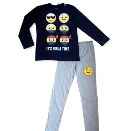 Kids Autumn Pajama - Black x Grey