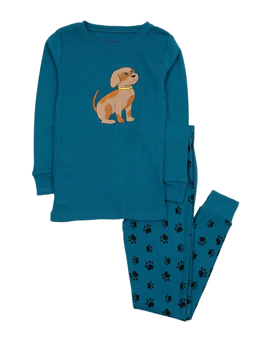 Kids Dog Blue Paw Print Pajamas