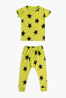 Kids Nununu Star 2-Piece Set Hot Lime