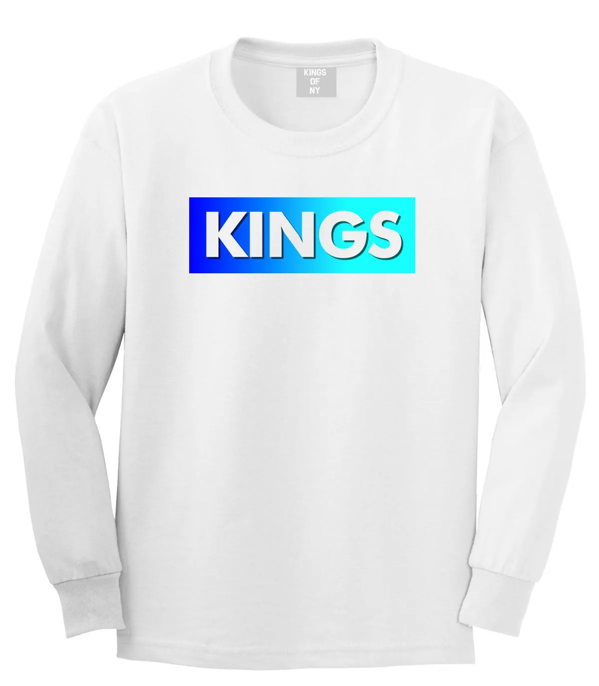 Kings Blue Gradient Boys Kids Long Sleeve T-Shirt