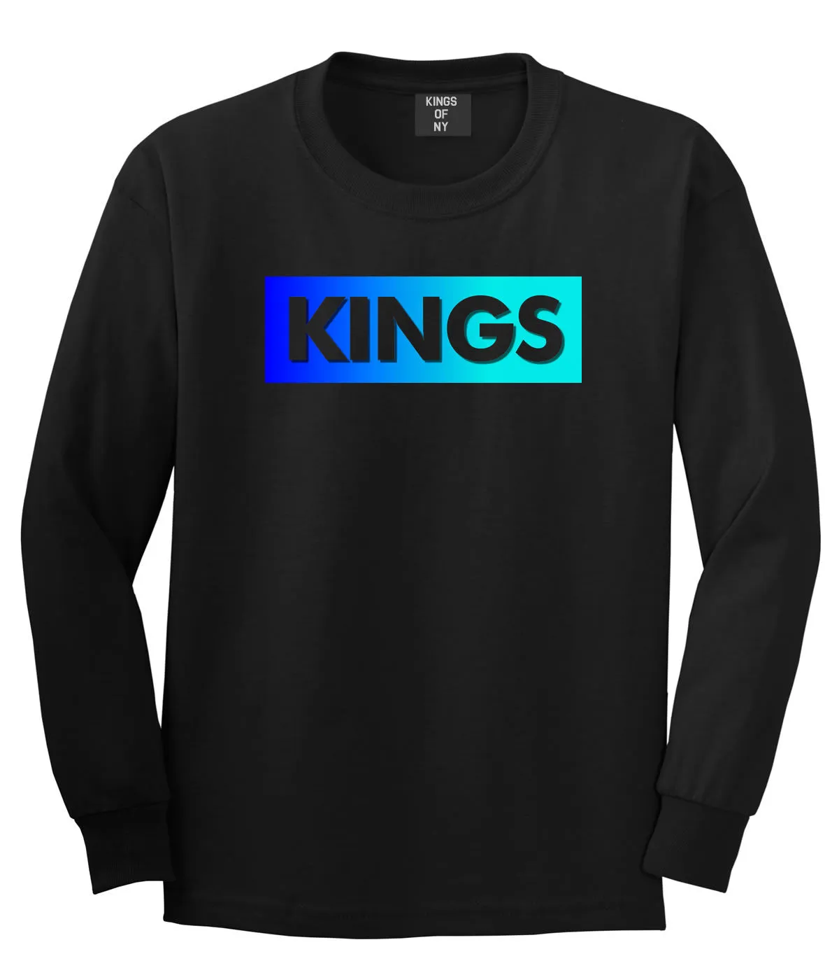 Kings Blue Gradient Boys Kids Long Sleeve T-Shirt