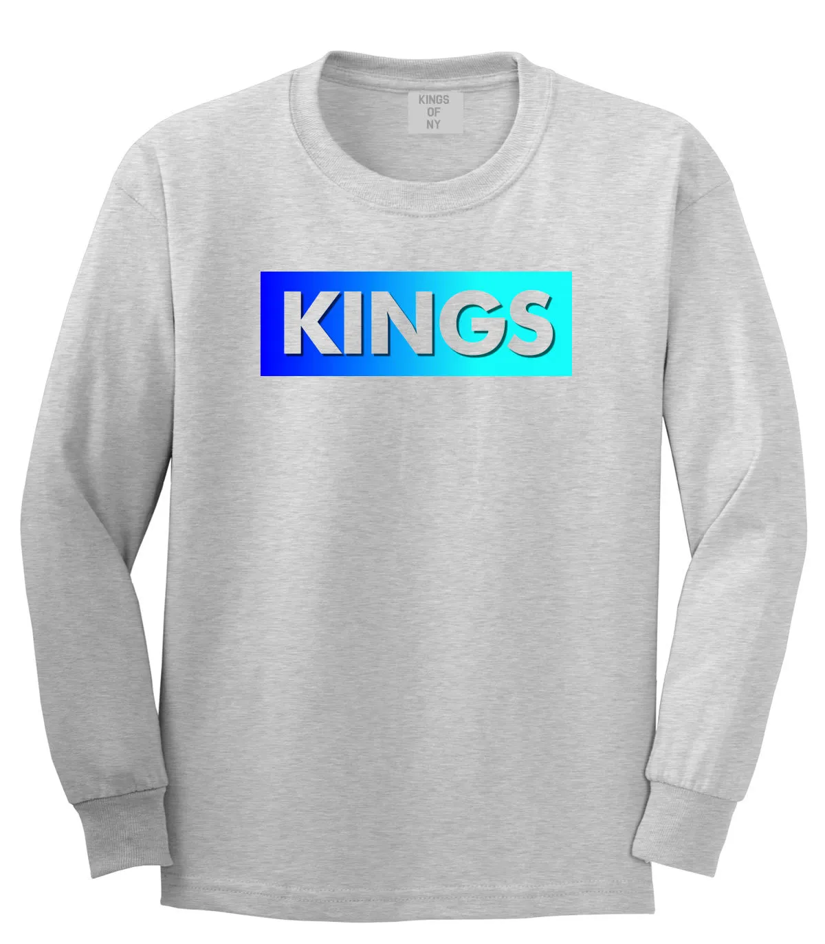 Kings Blue Gradient Boys Kids Long Sleeve T-Shirt