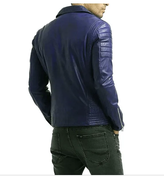 Leather Men's Lambskin Leather Bomber Biker Jacket