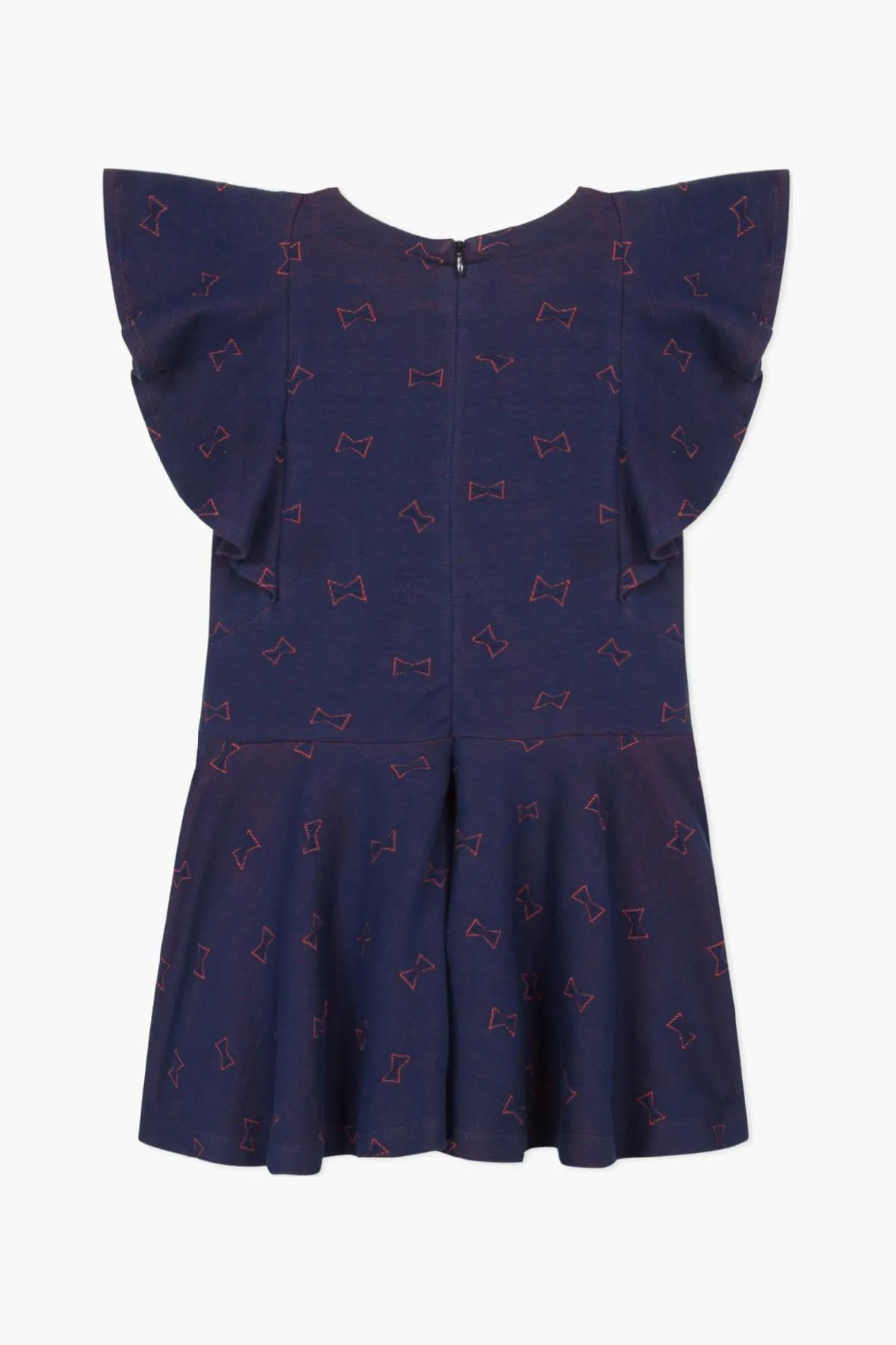 Lili Gaufrette Bow Print Girls Dress