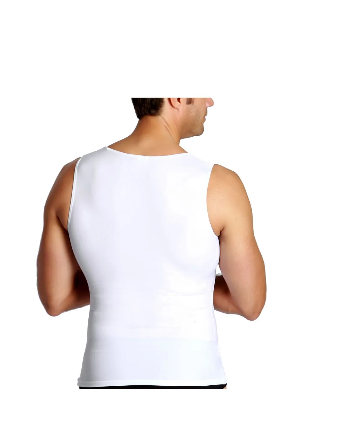 Men's big & tall insta slim T-shirt with compression muscles Instaslim, white