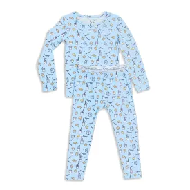 Milk & Cookies Blue Bamboo Kids Pajamas