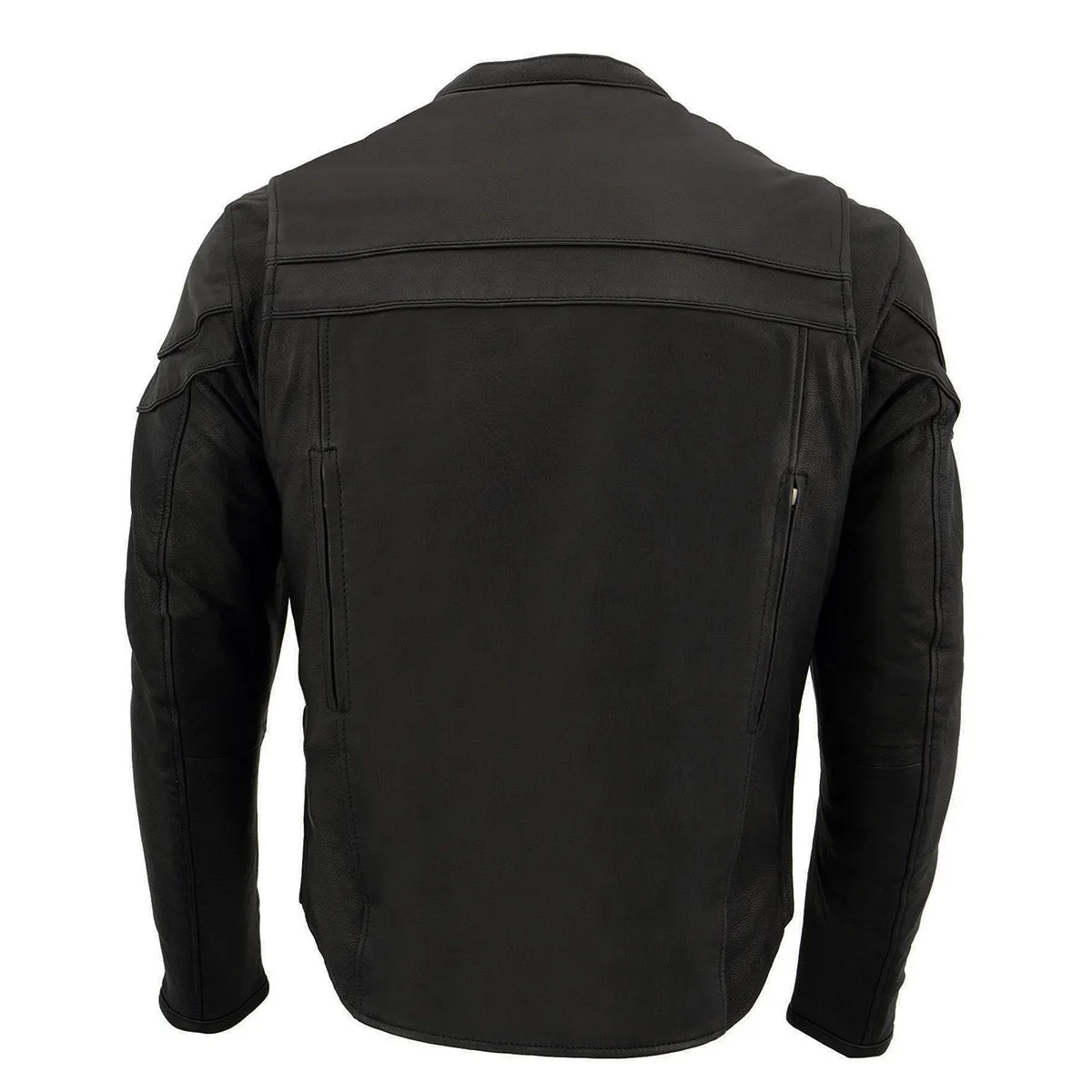 Milwaukee Leather MLM1525 Men's ‘Crossover’ Black Leather Lightweight MC Jacket