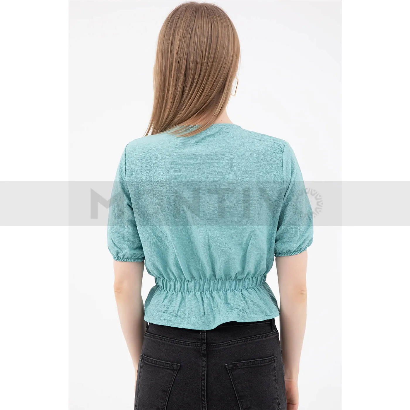 Mint Waist Pleated Top