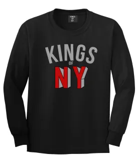 NY Red Block Letter Printed Boys Kids Long Sleeve T-Shirt