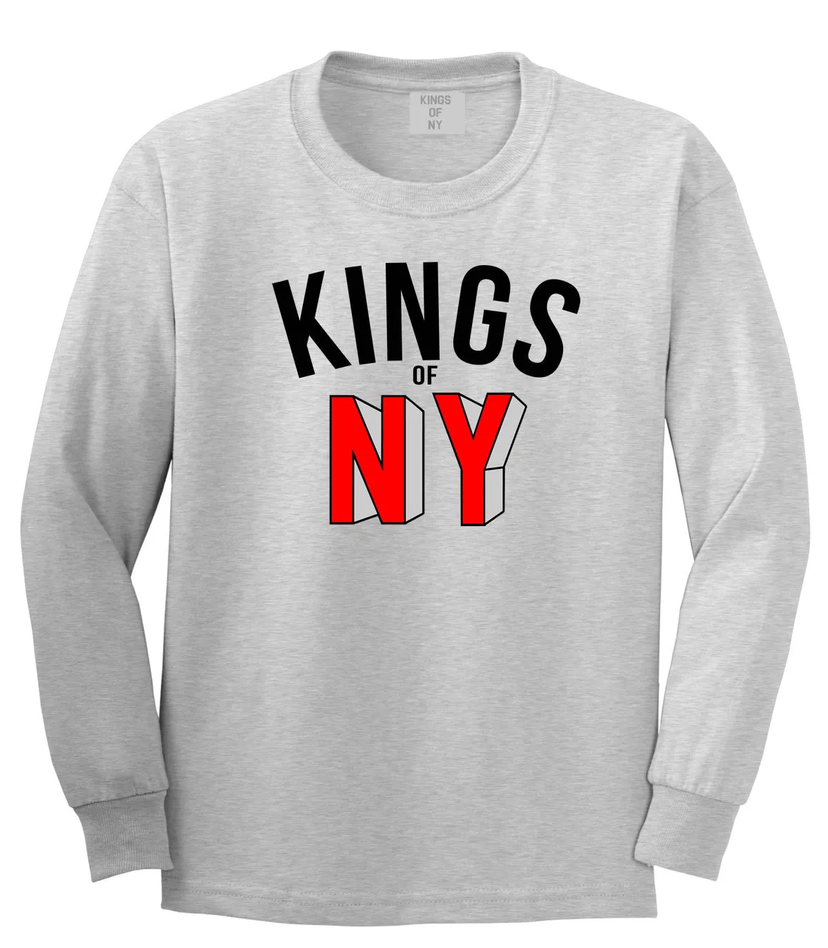 NY Red Block Letter Printed Boys Kids Long Sleeve T-Shirt