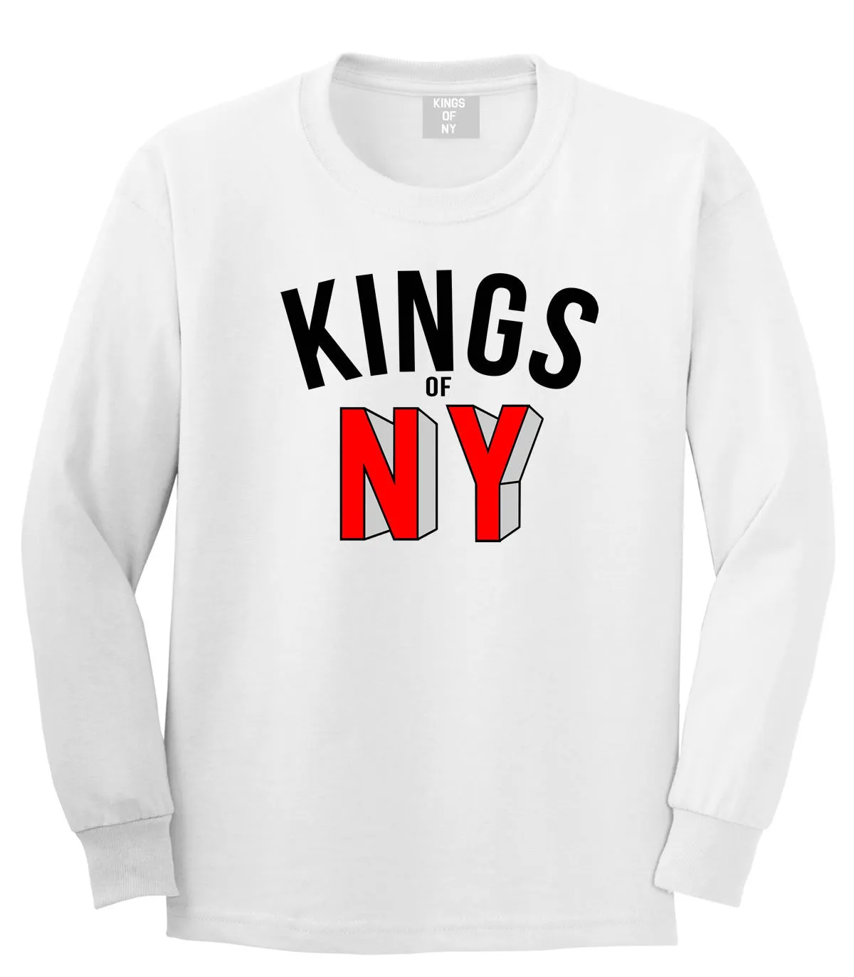 NY Red Block Letter Printed Boys Kids Long Sleeve T-Shirt