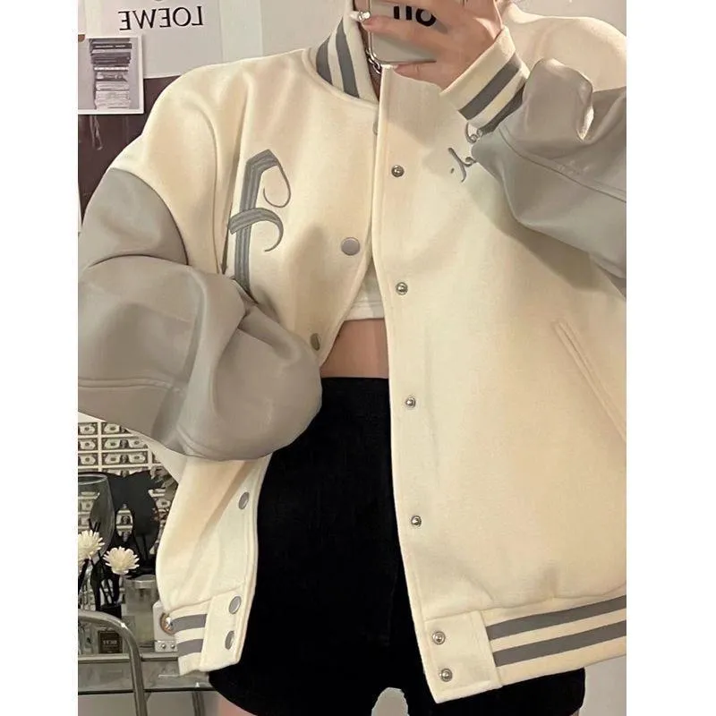 Patchwork Versatile Varsity Jacket