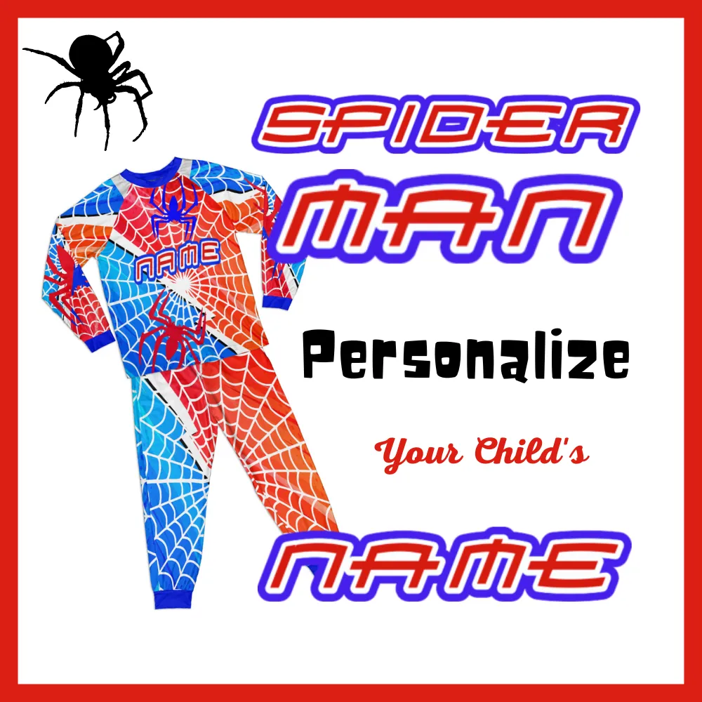 Personalized Family Pajama Sets | Matching Xmas Jammies for KIDS | Christmas Holiday family PJs | Spider Man nightsuit