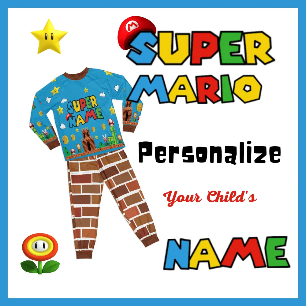 Personalized Family Pajama Sets | Matching Xmas Jammies for KIDS | Christmas Holiday family PJs | SUPER Video Game nightsuit