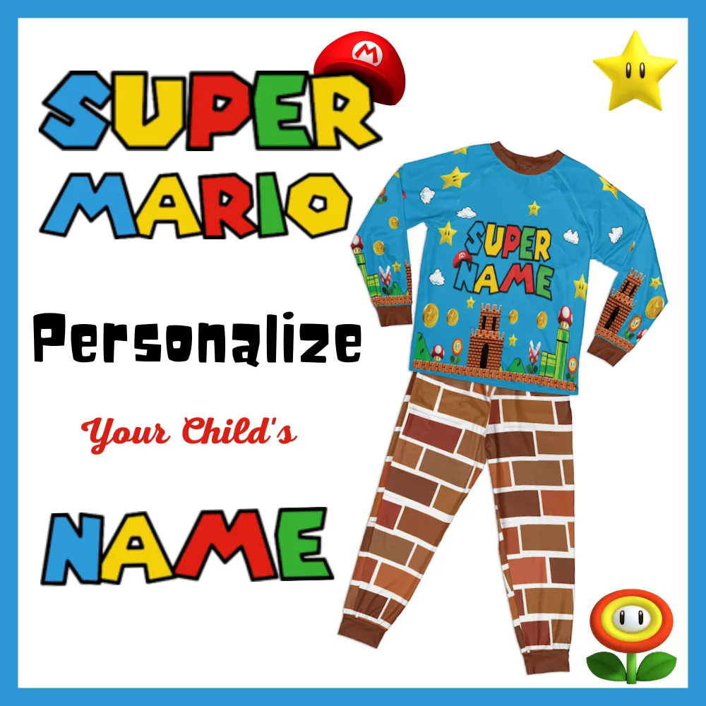 Personalized Family Pajama Sets | Matching Xmas Jammies for KIDS | Christmas Holiday family PJs | SUPER Video Game nightsuit