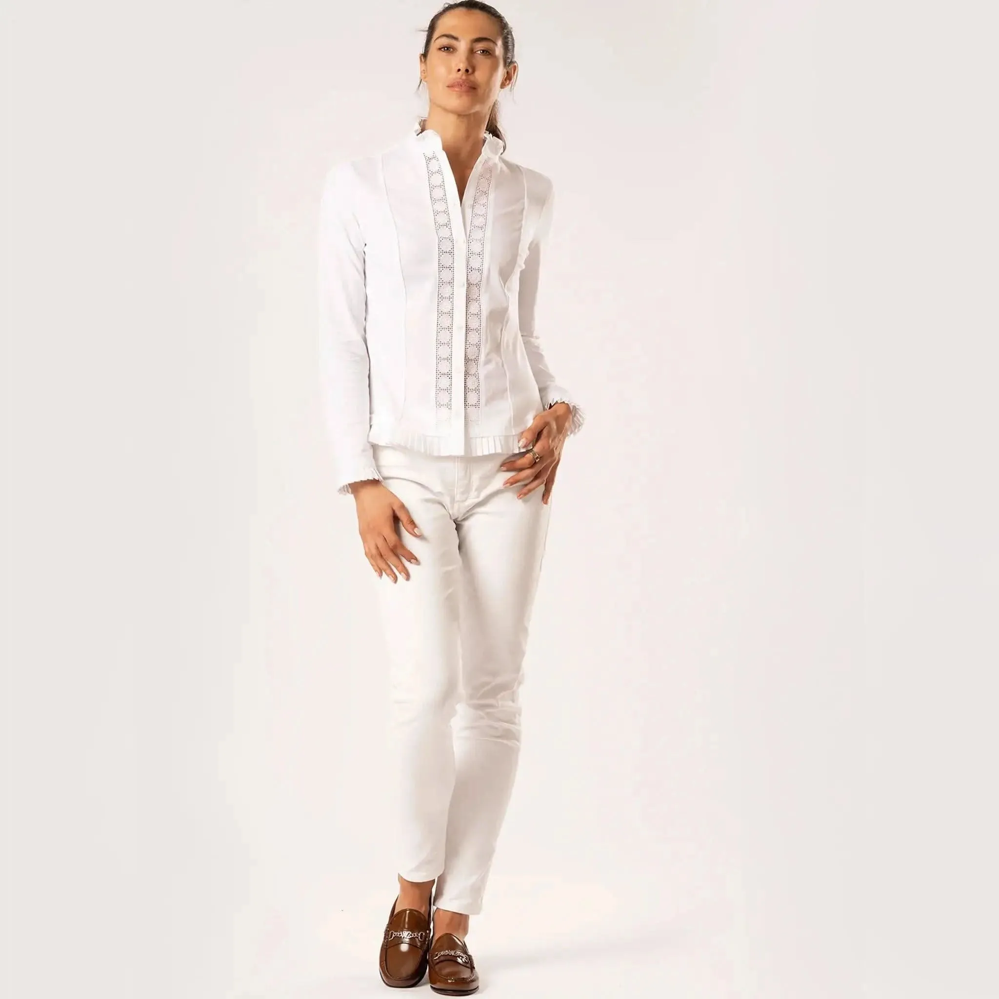 Phoebe White Frill Shirt