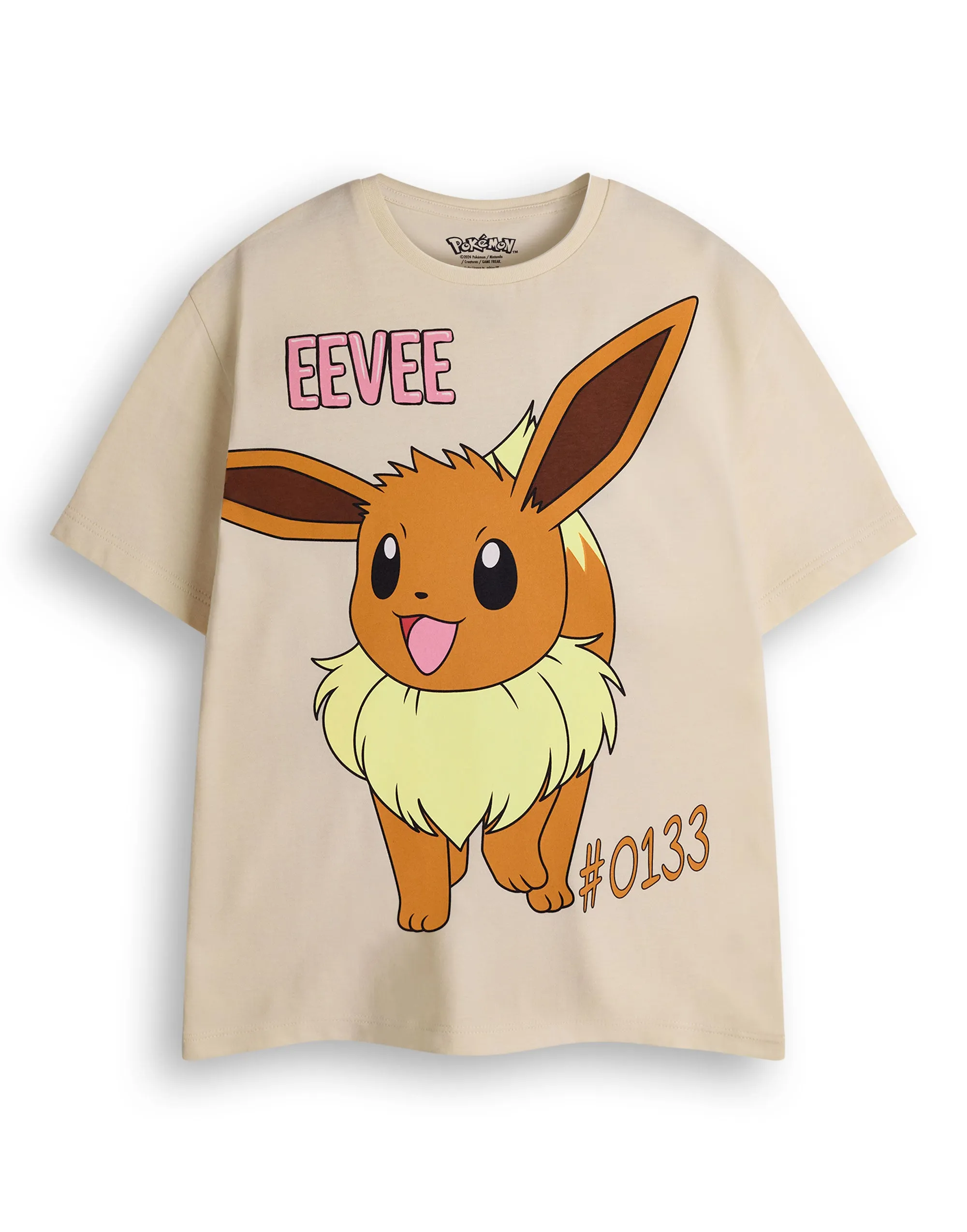 Pokemon Pikachu, Eevee & Jigglypuff Girls Multicoloured Multi-Pack of 3 Short-Sleeved T-Shirts