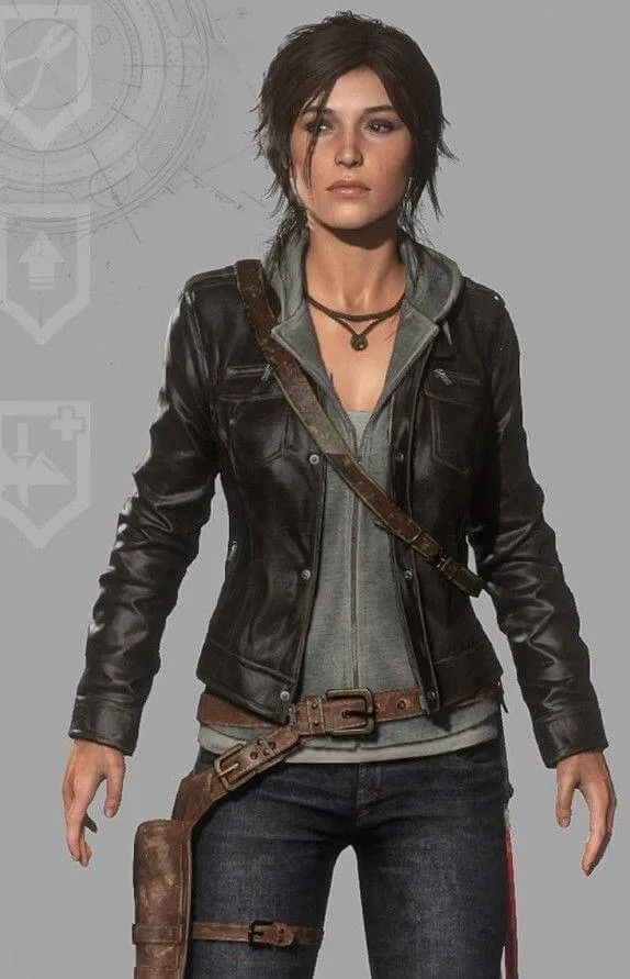 Rise of The Tomb Raider Lara Croft Women's Brown Leather Jacket