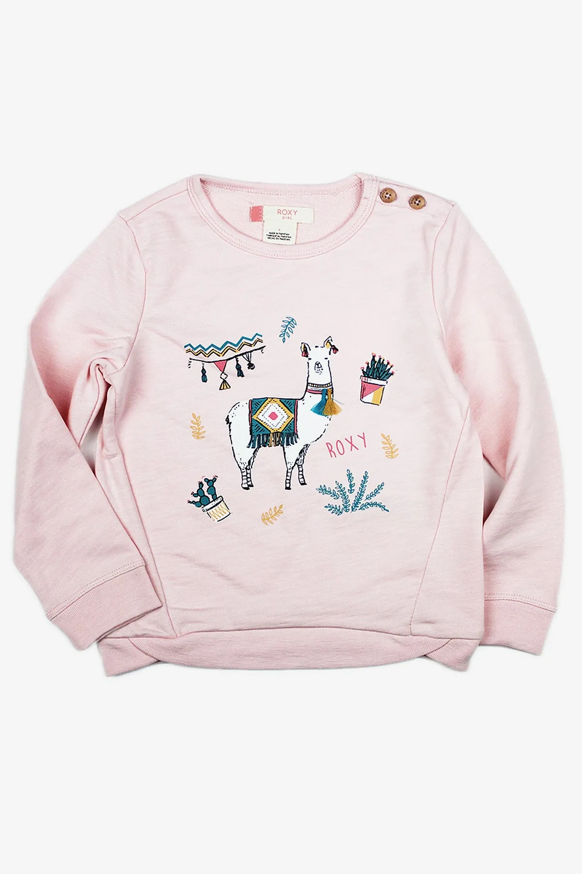 Roxy Palms Valley Llama Girls Sweatshirt (Size 2 left)