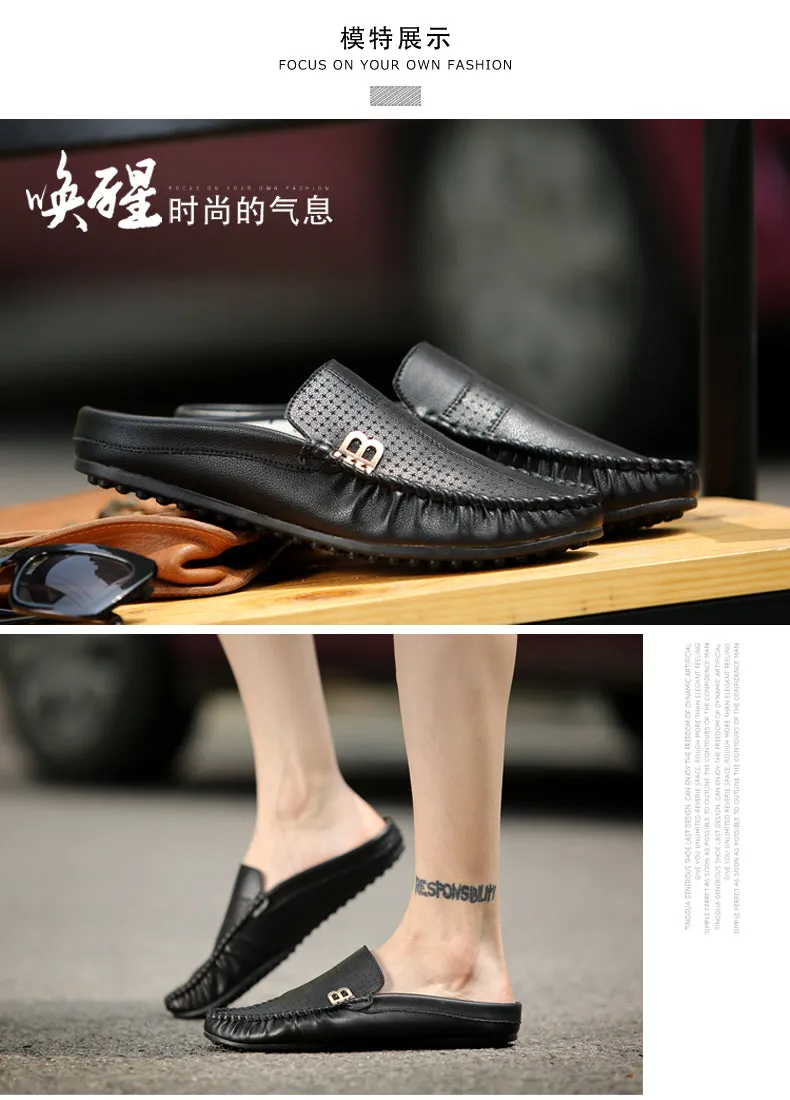 sandals lazy leather half-foot shoes