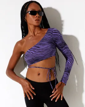 Shanin Long Sleeve Top in Desert Terrain Purple