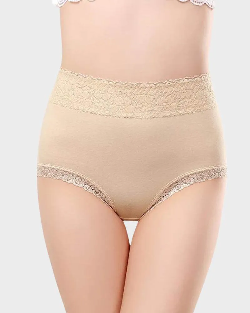 SheCurve® Cotton Lace High-Waisted Panties