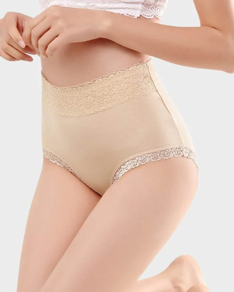 SheCurve® Cotton Lace High-Waisted Panties