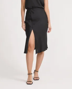 Silk Asymmetric Wrap Skirt