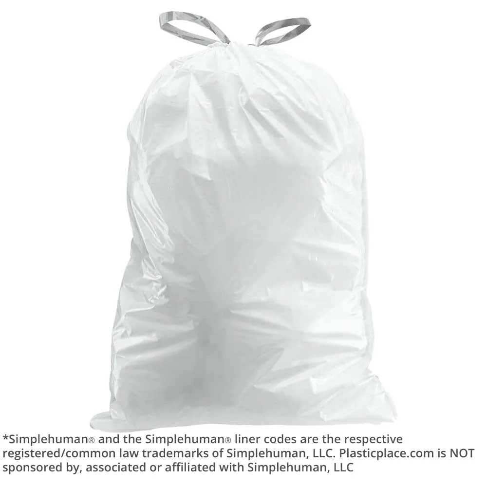 Simplehuman®* Compatible Trash Bags - Code M - 12 Gallon - 100/Case