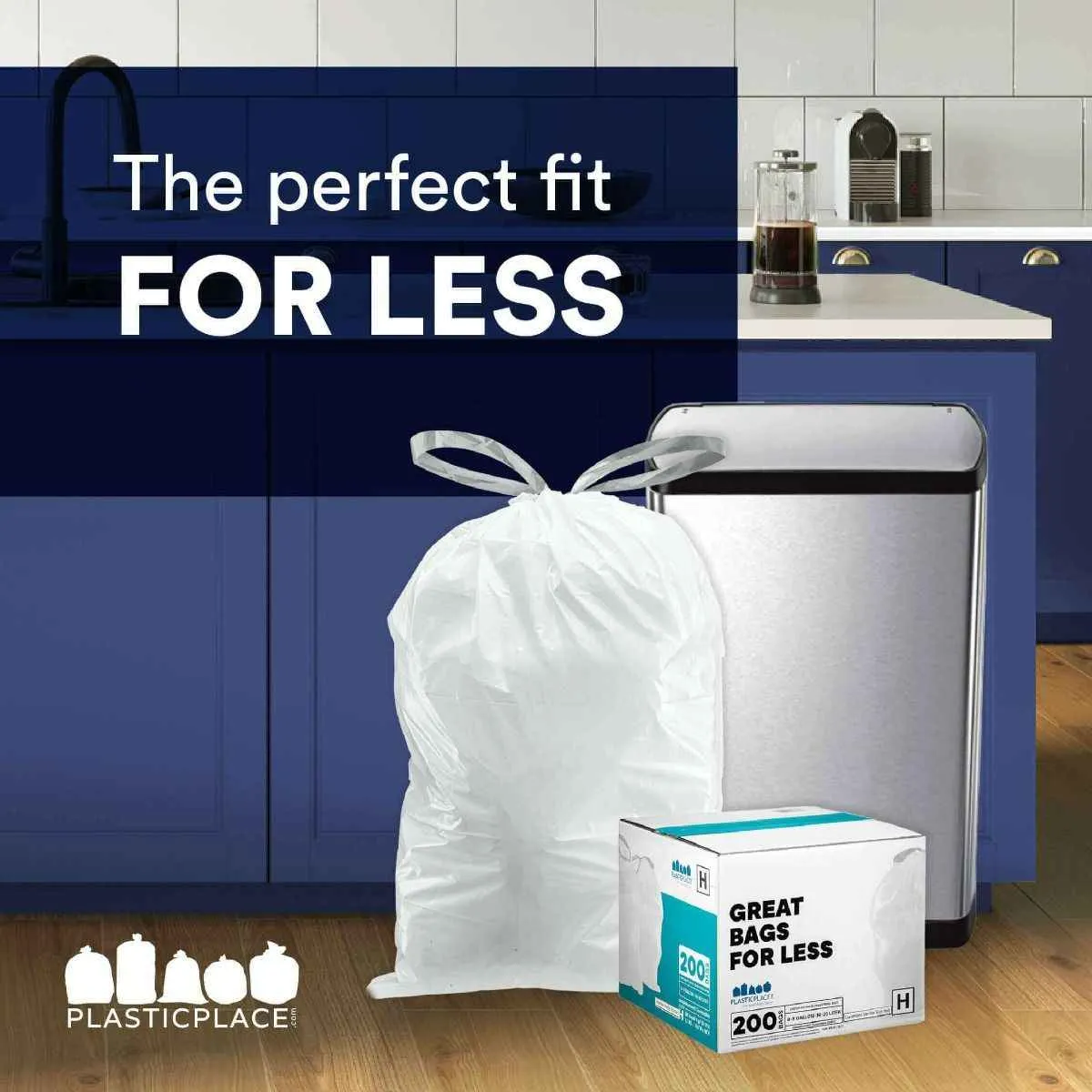 Simplehuman®* Compatible Trash Bags - Code M - 12 Gallon - 100/Case