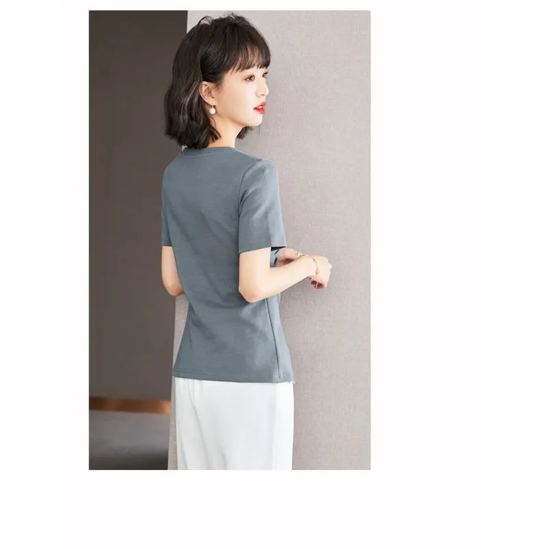 Slimming Niche Solid Blouse