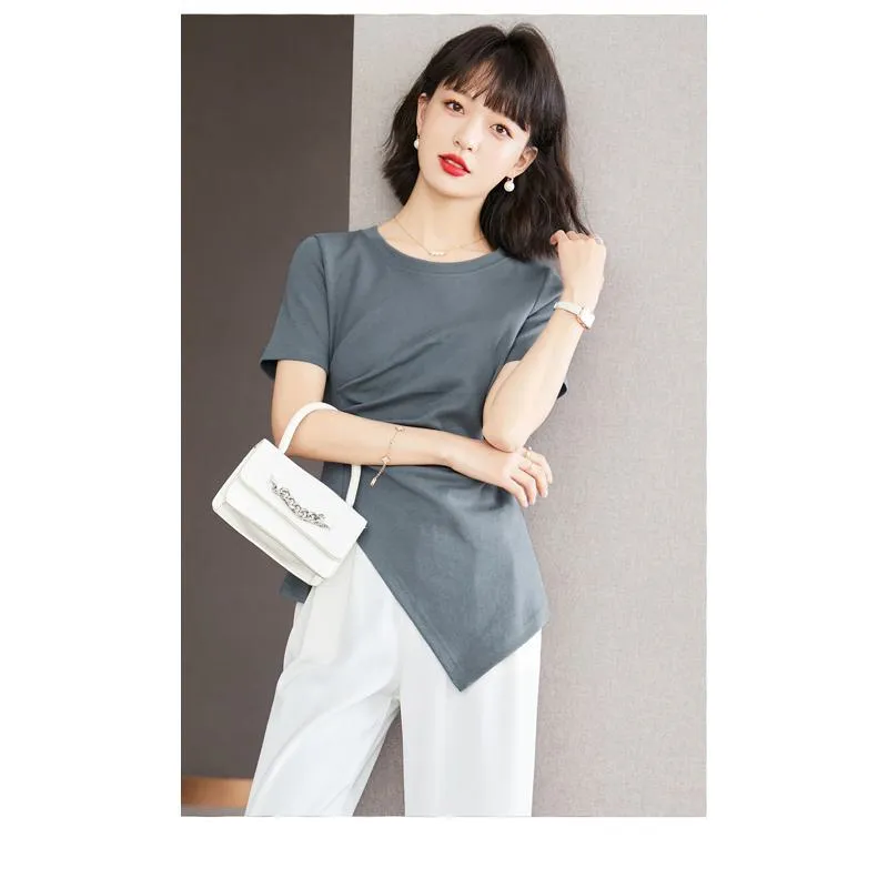 Slimming Niche Solid Blouse