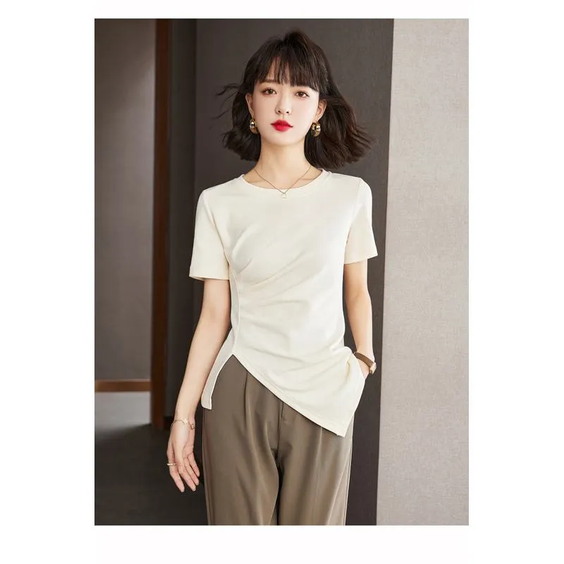 Slimming Niche Solid Blouse