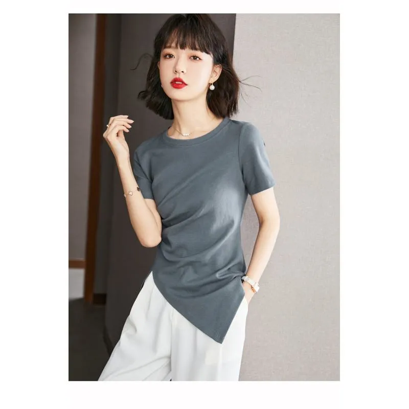 Slimming Niche Solid Blouse