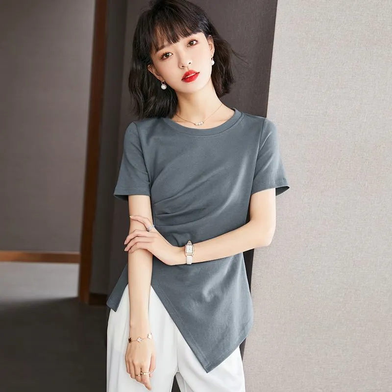 Slimming Niche Solid Blouse