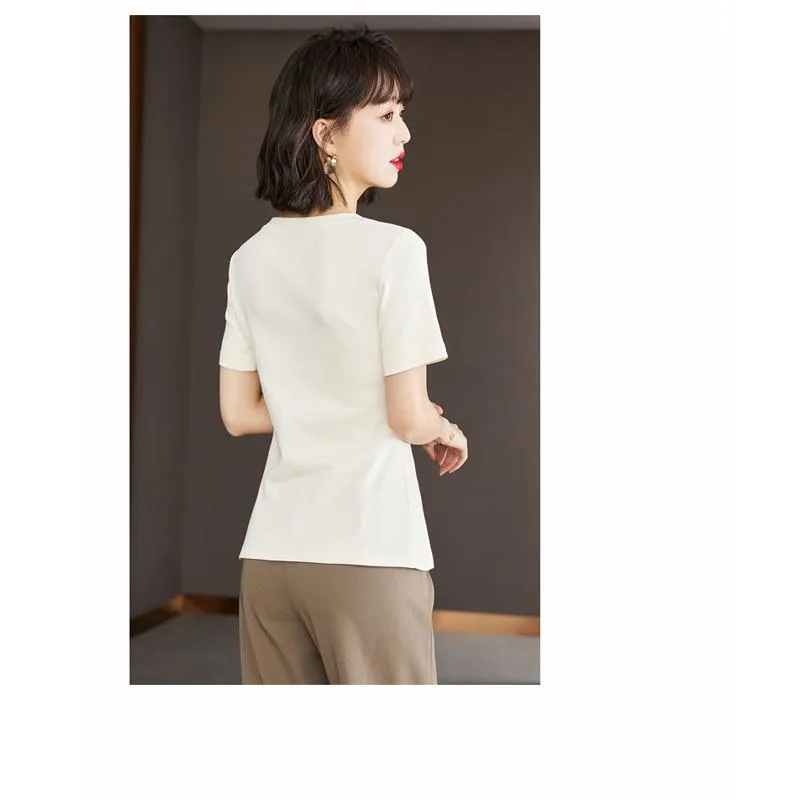 Slimming Niche Solid Blouse